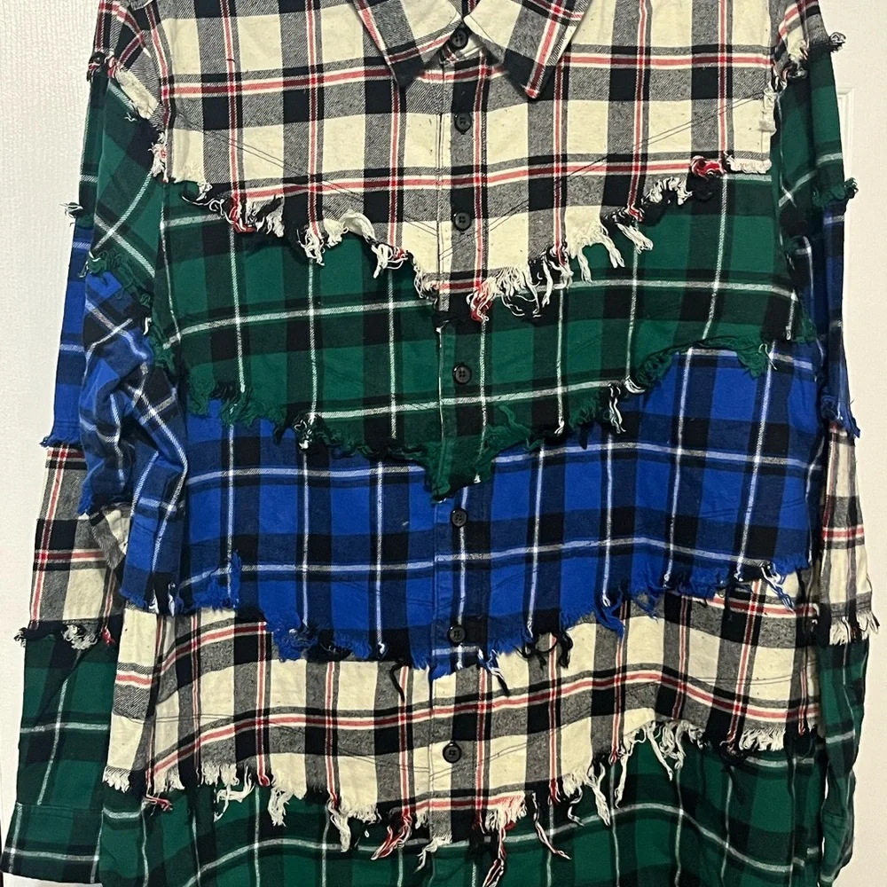 BLANK NYC BLANKNYC XL DOUBLE DARE FLANNEL SHIRT SHACKET WOMEN’S TOP SHIRT #349 - Picture 6 of 9
